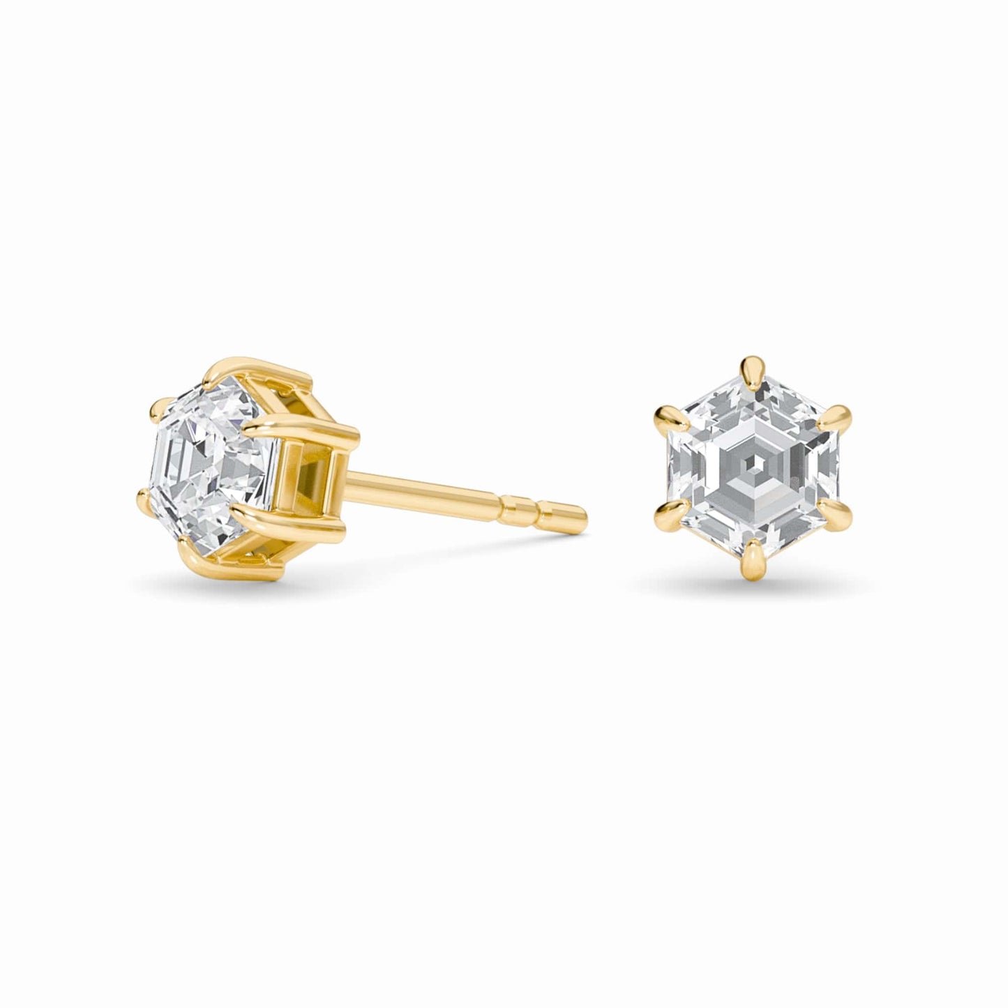 Lab Diamond Earrings - Six Prong - Tina