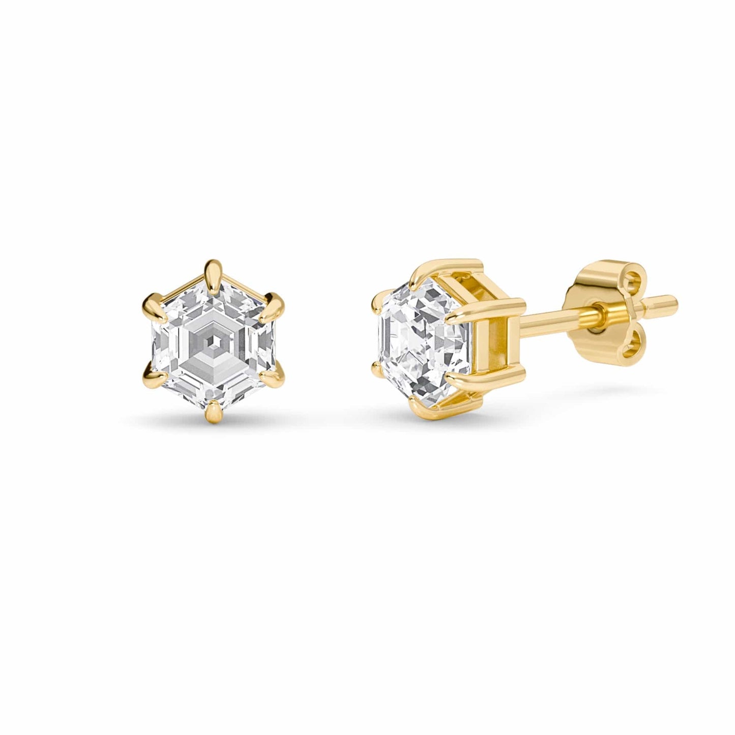 Lab Diamond Earrings - Six Prong - Tina