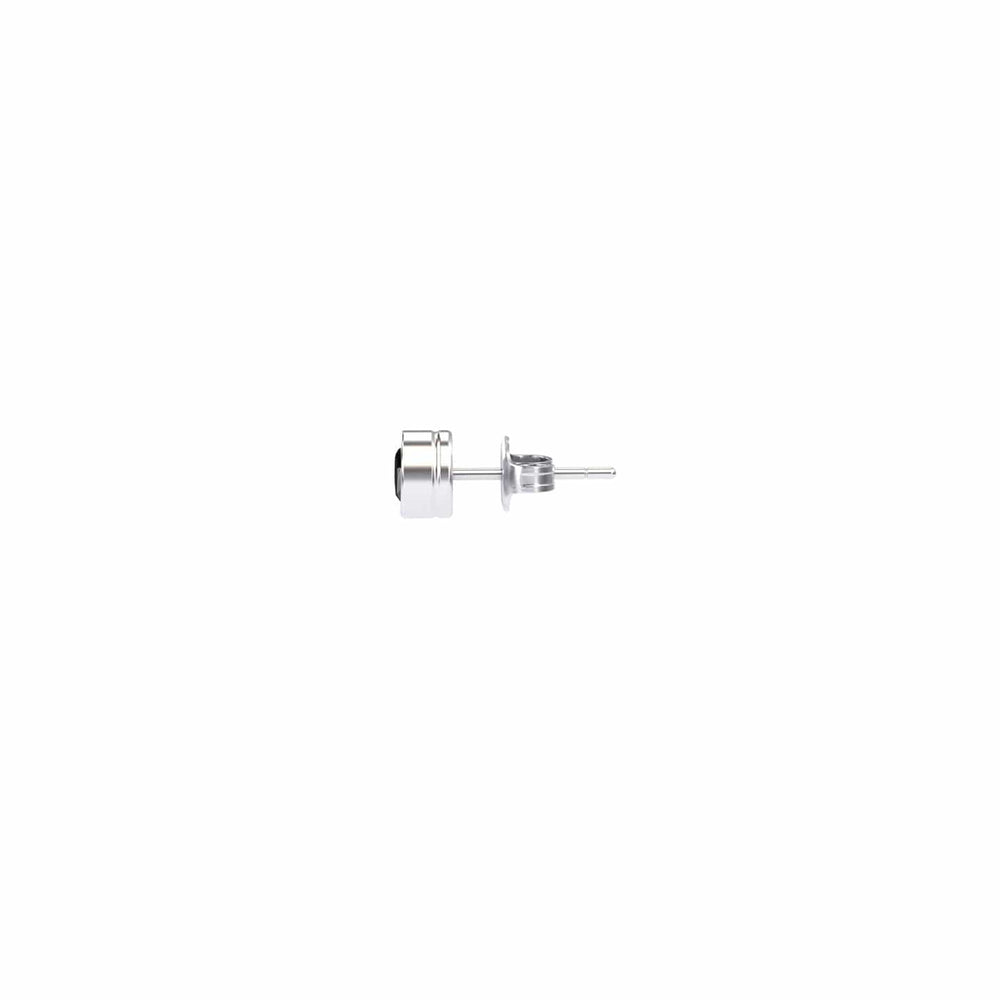 Black Diamond 3mm Single Stud Earrings - Bezel Set - Ishanvi