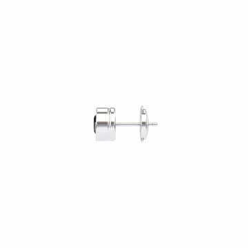 Black Diamond 6.5mm Single Stud Earrings - Bezel Set - Ishanvi