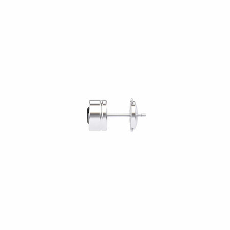 Black Diamond 6.5mm Single Stud Earrings - Bezel Set - Ishanvi