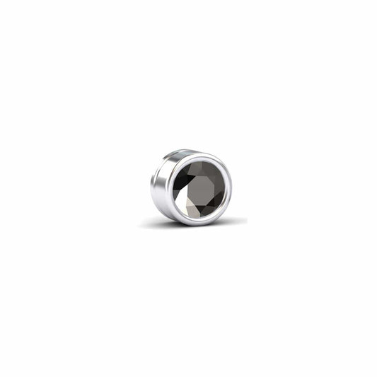 Black Diamond 8.6mm Single Stud Earrings - Bezel Set - Ishanvi