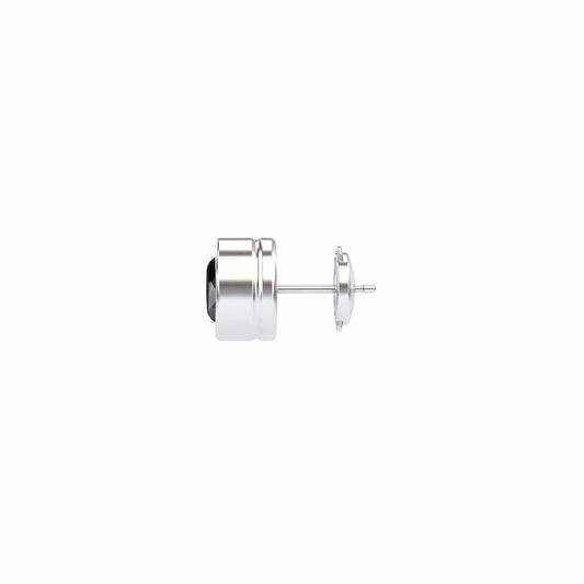 Black Diamond 8.6mm Single Stud Earrings - Bezel Set - Ishanvi