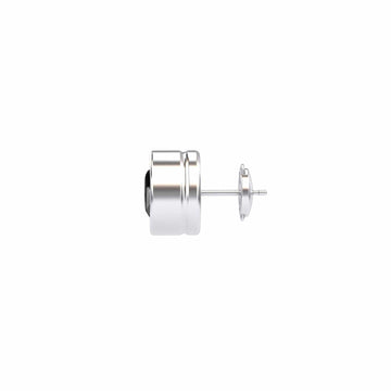Black Diamond 10.7mm Single Stud Earrings - Bezel Set - Ishanvi