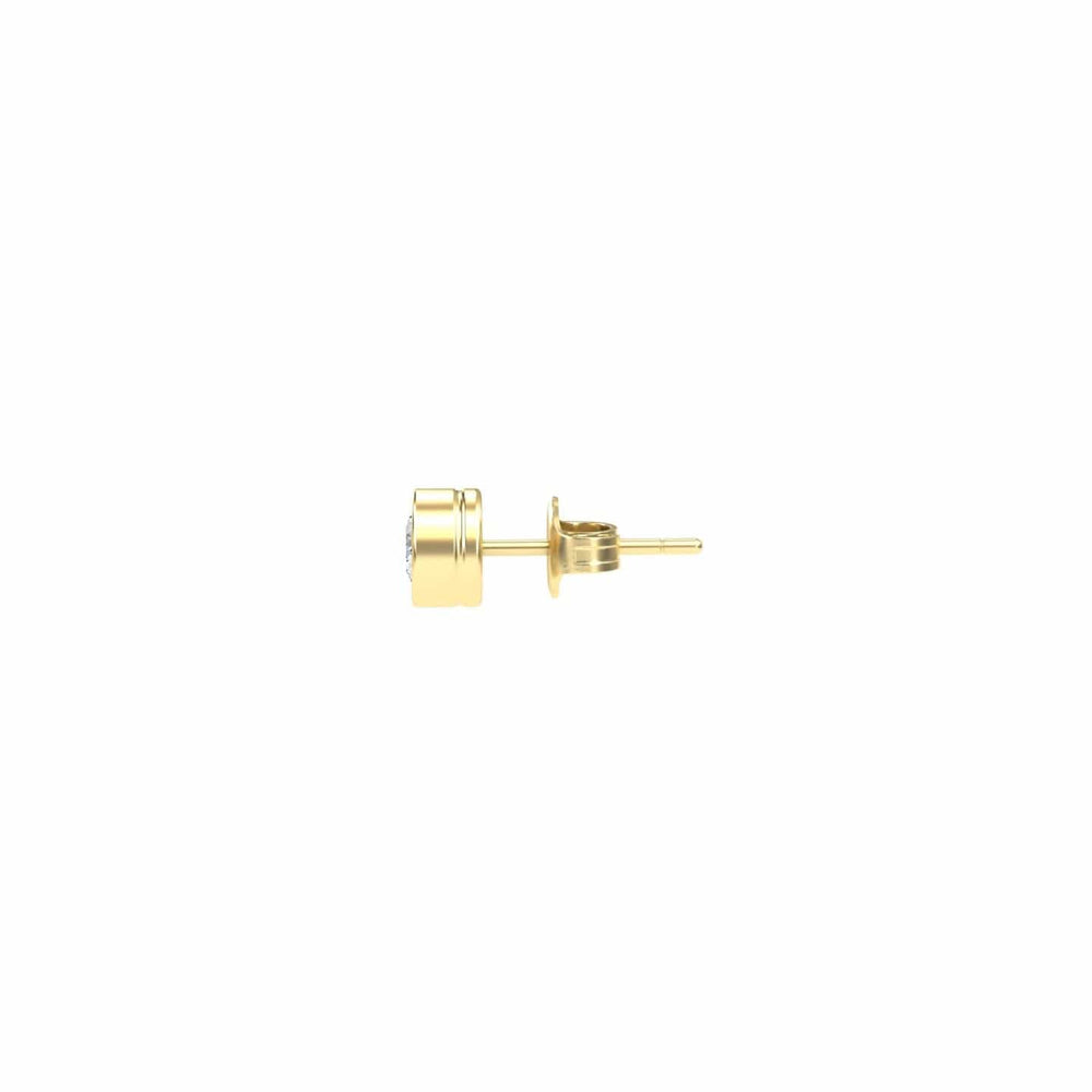Natural Diamond 5.4mm Earrings - Bezel Set - Ishanvi