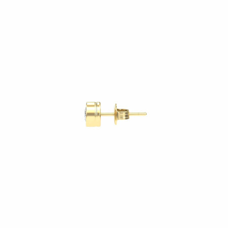 Natural Diamond 5.4mm Earrings - Bezel Set - Ishanvi