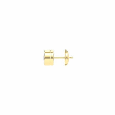 Natural Diamond 6.5mm Earrings - Bezel Set - Ishanvi