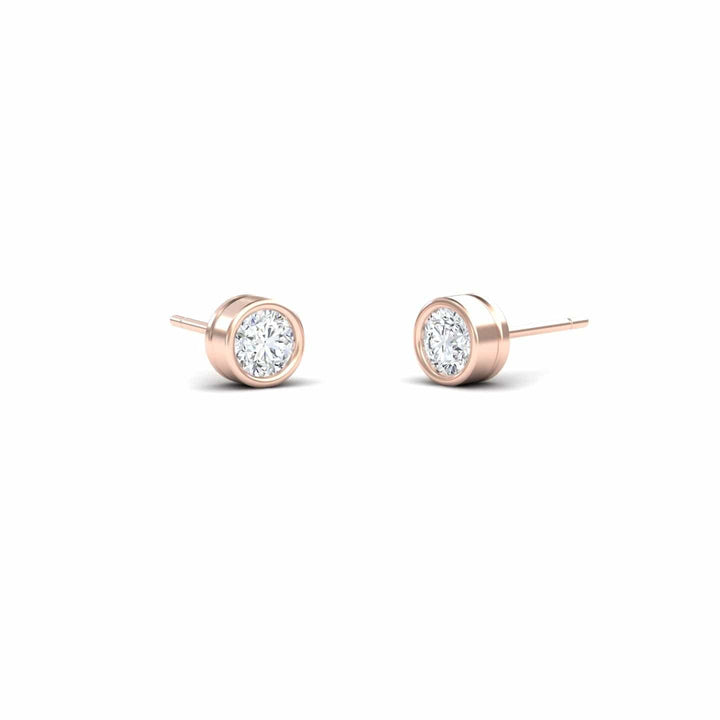 Lab Diamond Earrings - Bezel Set - Ishanvi