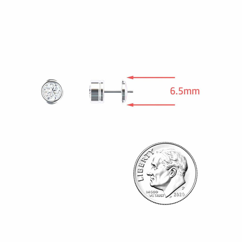 Lab Diamond Earrings - Bezel Set - Ishanvi