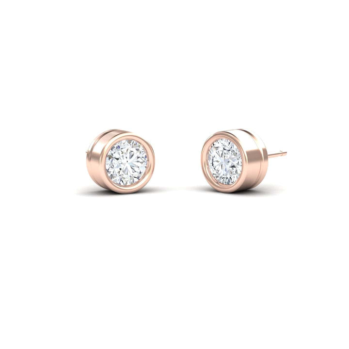 Lab Diamond Earrings - Bezel Set - Ishanvi
