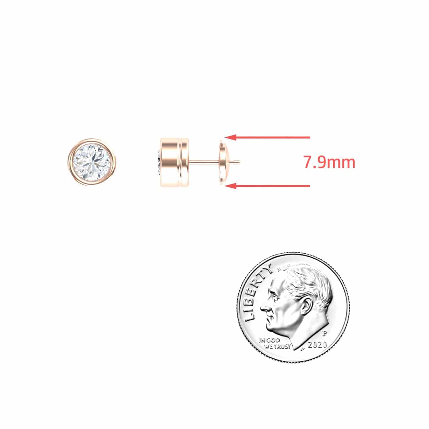 Lab Diamond Earrings - Bezel Set - Ishanvi