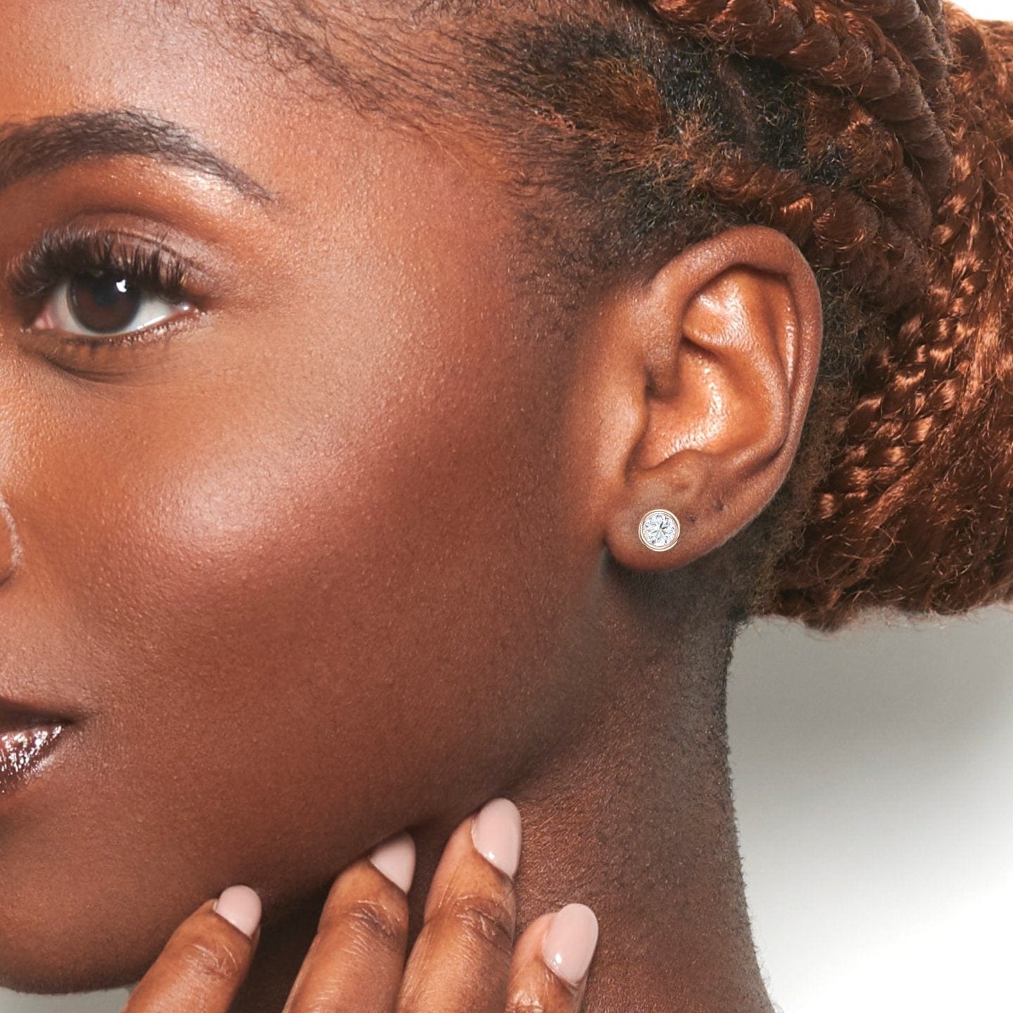 Lab Diamond Earrings - Bezel Set - Ishanvi