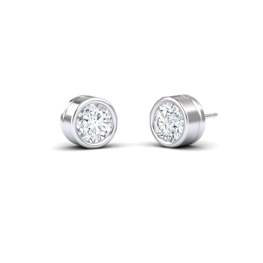Lab Diamond Earrings - Bezel Set - Ishanvi