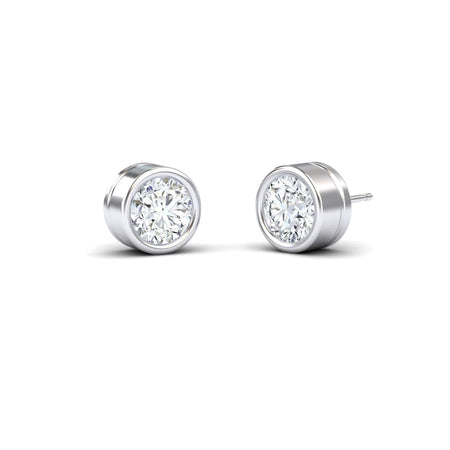 Lab Diamond Earrings - Bezel Set - Ishanvi