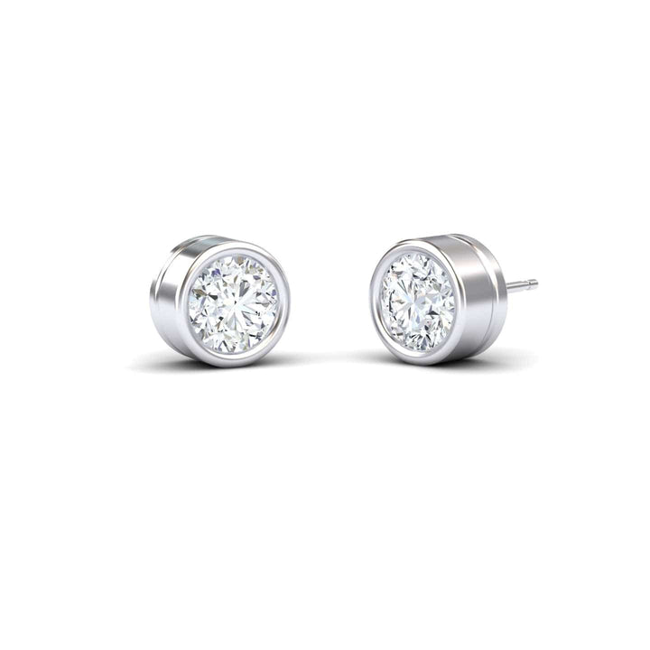 Lab Diamond Earrings - Bezel Set - Ishanvi