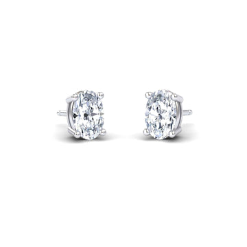 Lab Diamond Earrings - Four Prong - Lainey