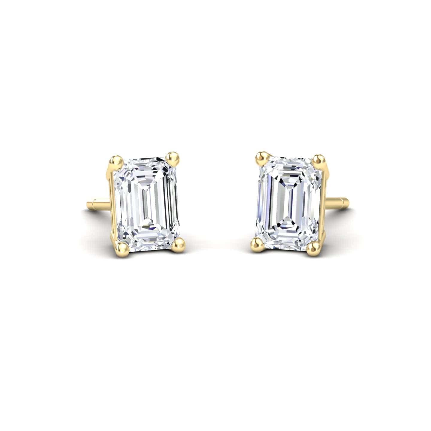White Diamond 5.0x3.5mm Classic Four-Prong Stud Earrings - Jimena