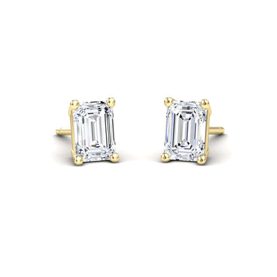 White Diamond 5.0x3.5mm Classic Four-Prong Stud Earrings