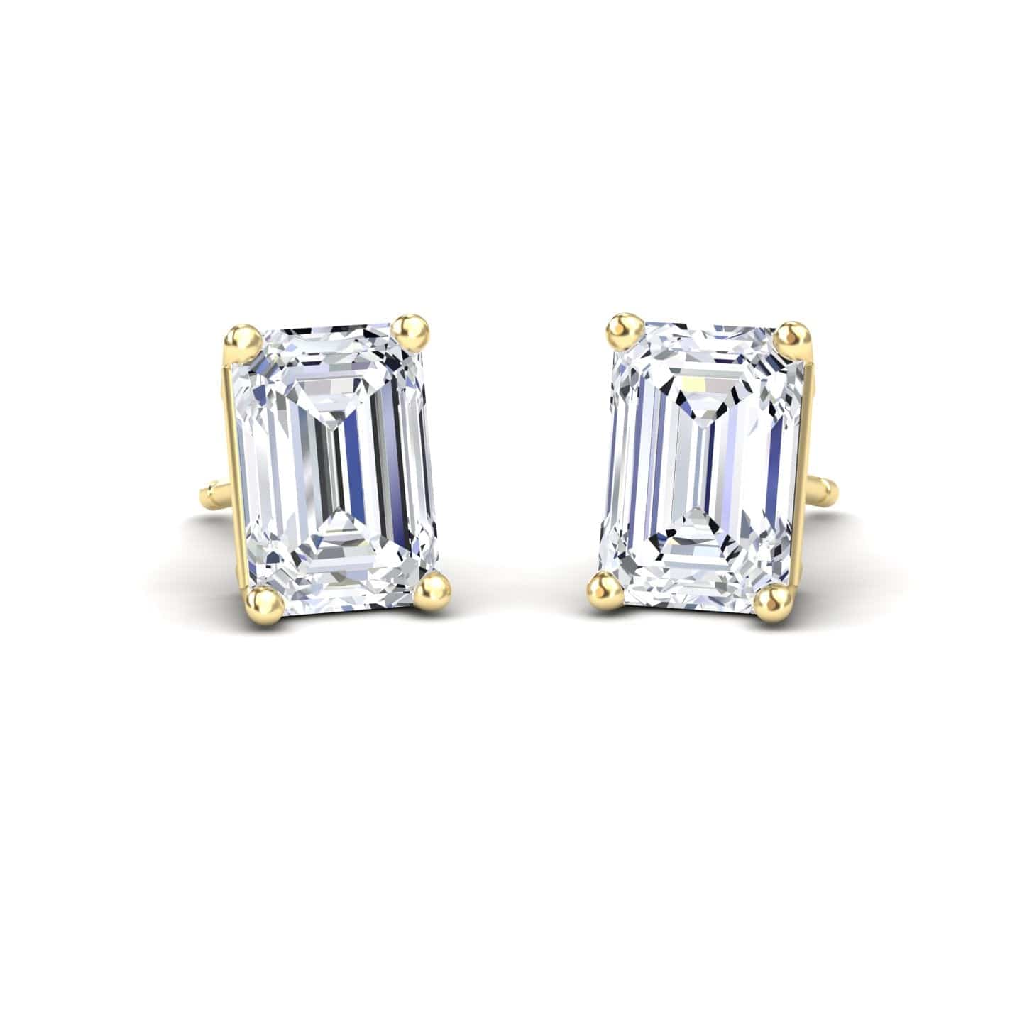 White Diamond 6.5x4.5mm Classic Four-Prong Stud Earrings - Jimena