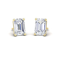 White Diamond 6.5x4.5mm Classic Four-Prong Stud Earrings - Jimena