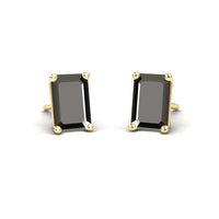 Black Diamond 6x4mm Stud Earrings - Jimena