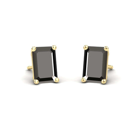 Black Diamond 6x4mm Stud Earrings - Jimena