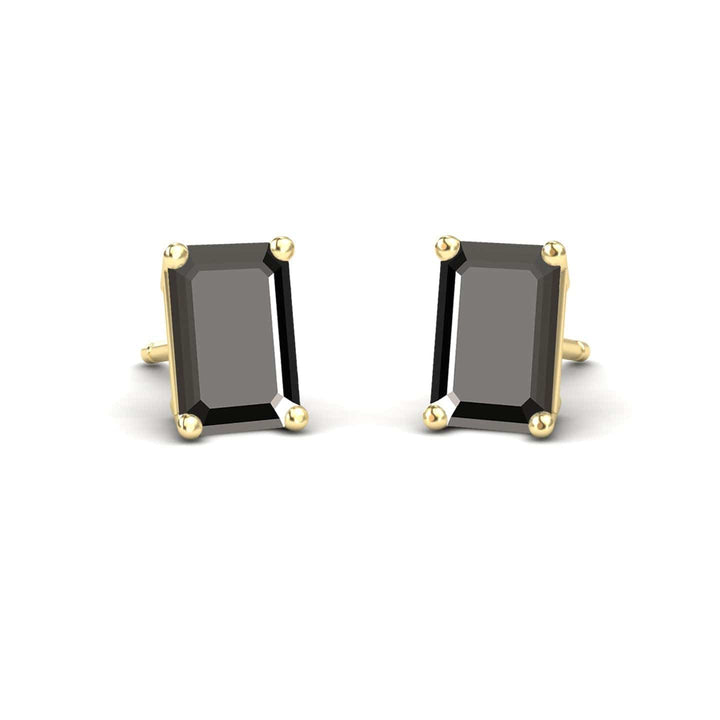 Black Diamond 6x4mm Stud Earrings - Jimena