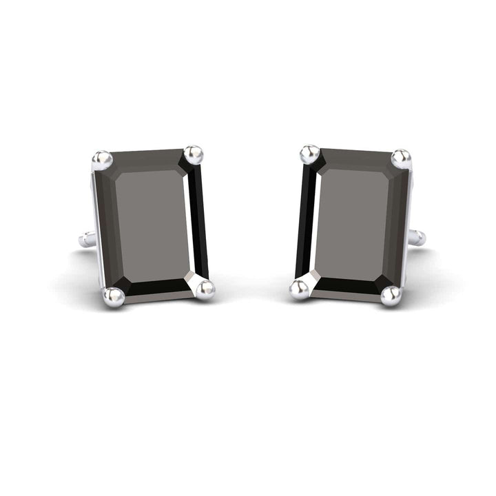 Black Diamond 7x5mm Stud Earrings - Jimena 1