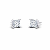 Four-Prong Princess Diamond Stud Earrings - Carina