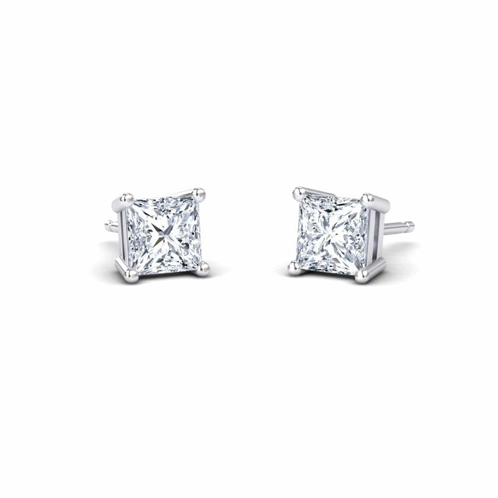 White Diamond 4.5mm Stud Earrings - Carina