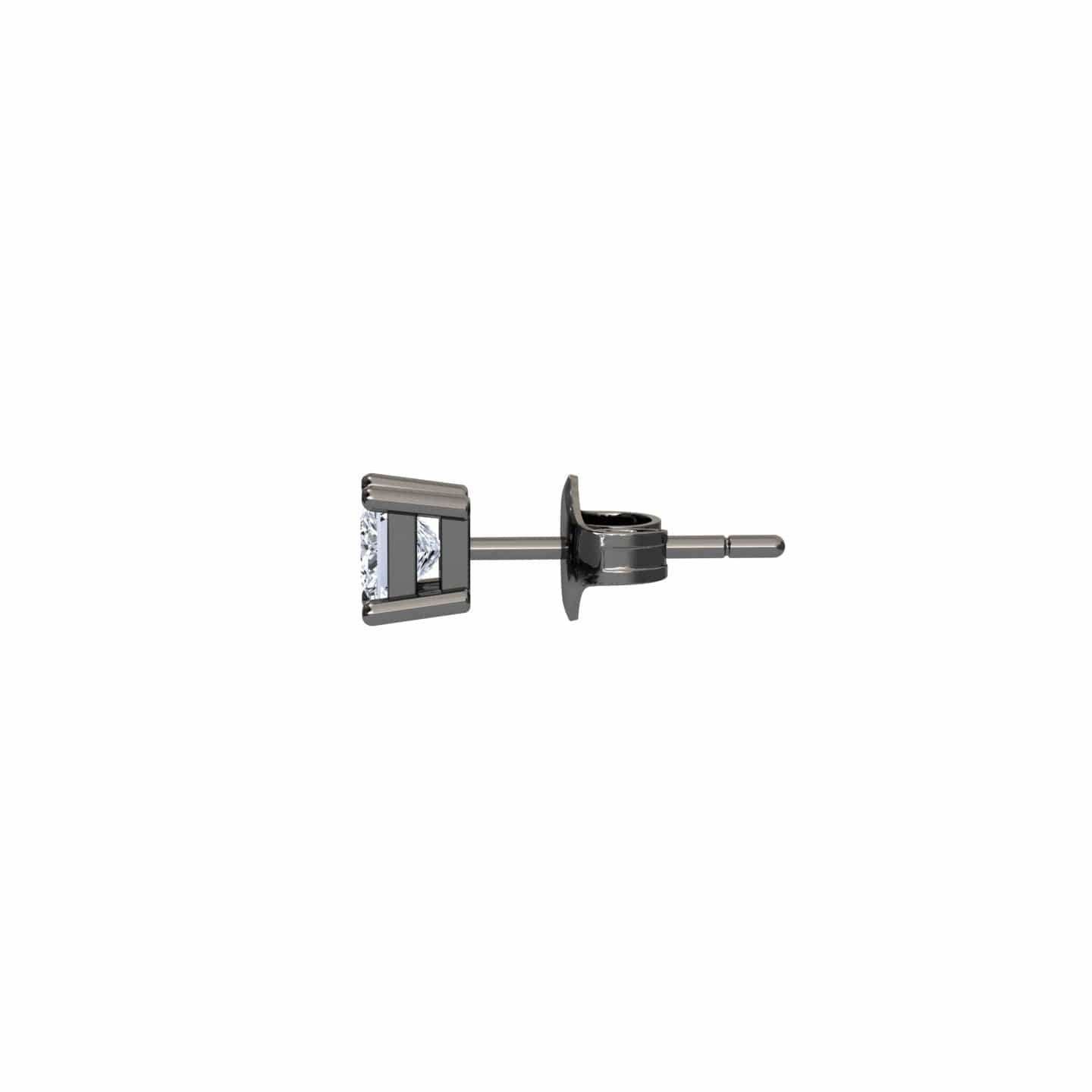 Natual Diamond Single Stud Earrings - 4 Prong - Carina