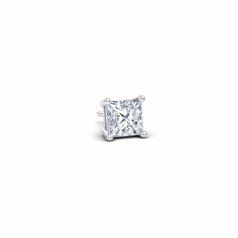 Natural Diamond 6mm Single Stud Earrings - 4 Prong - Carina