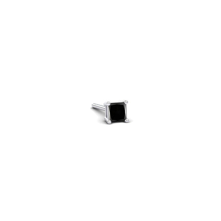 Black Diamond Single Stud Earrings - 4 Prong - Carina