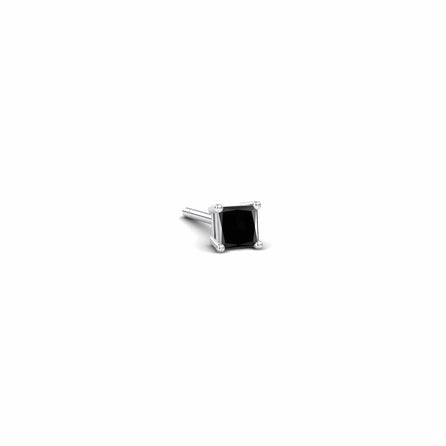 Black Diamond Single Stud Earrings - 4 Prong - Carina