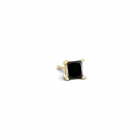 Black Diamond Single Stud Earrings - 4 Prong - Carina