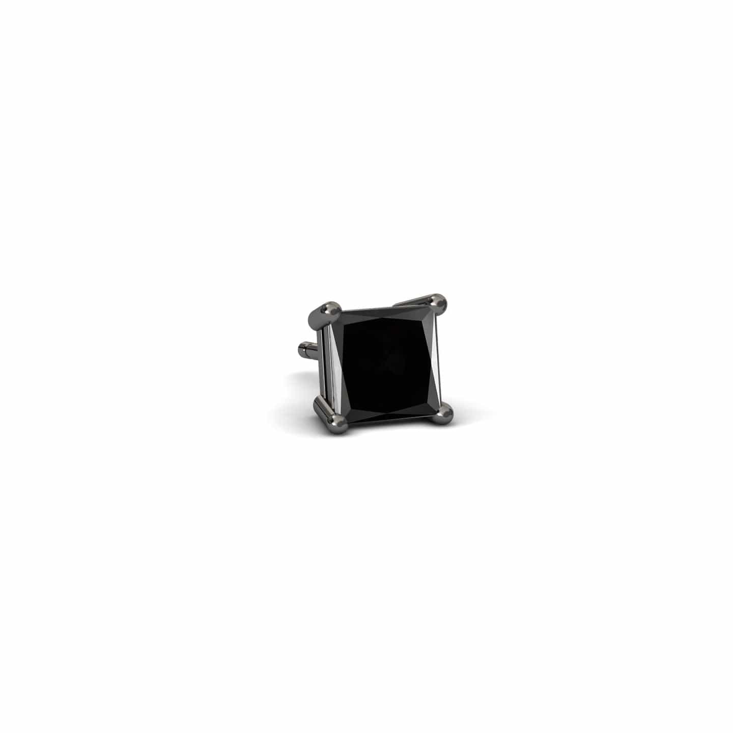 Black Diamond 4.5mm Single Stud Earrings - 4 Prong - Carina