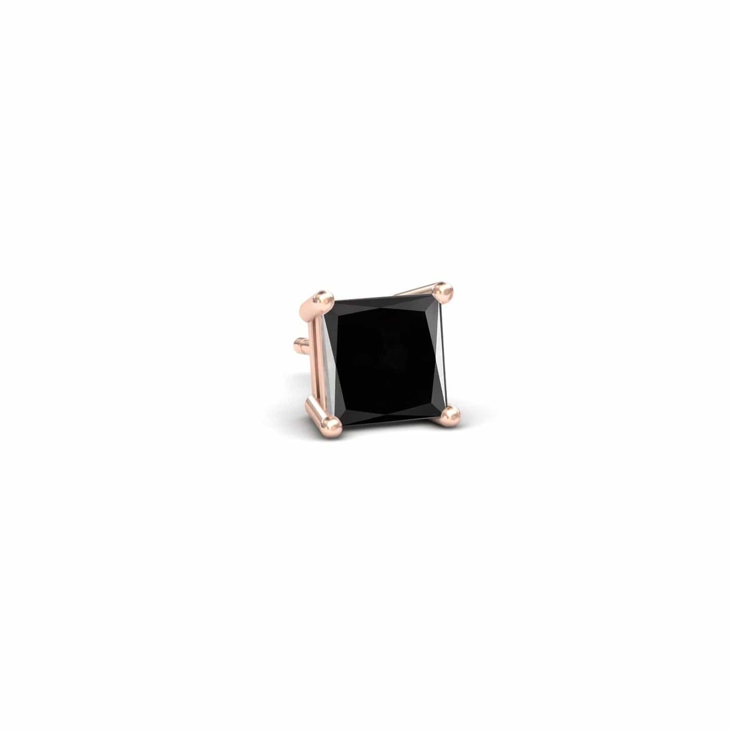 Black Diamond 5mm Single Stud Earrings - 4 Prong - Carina
