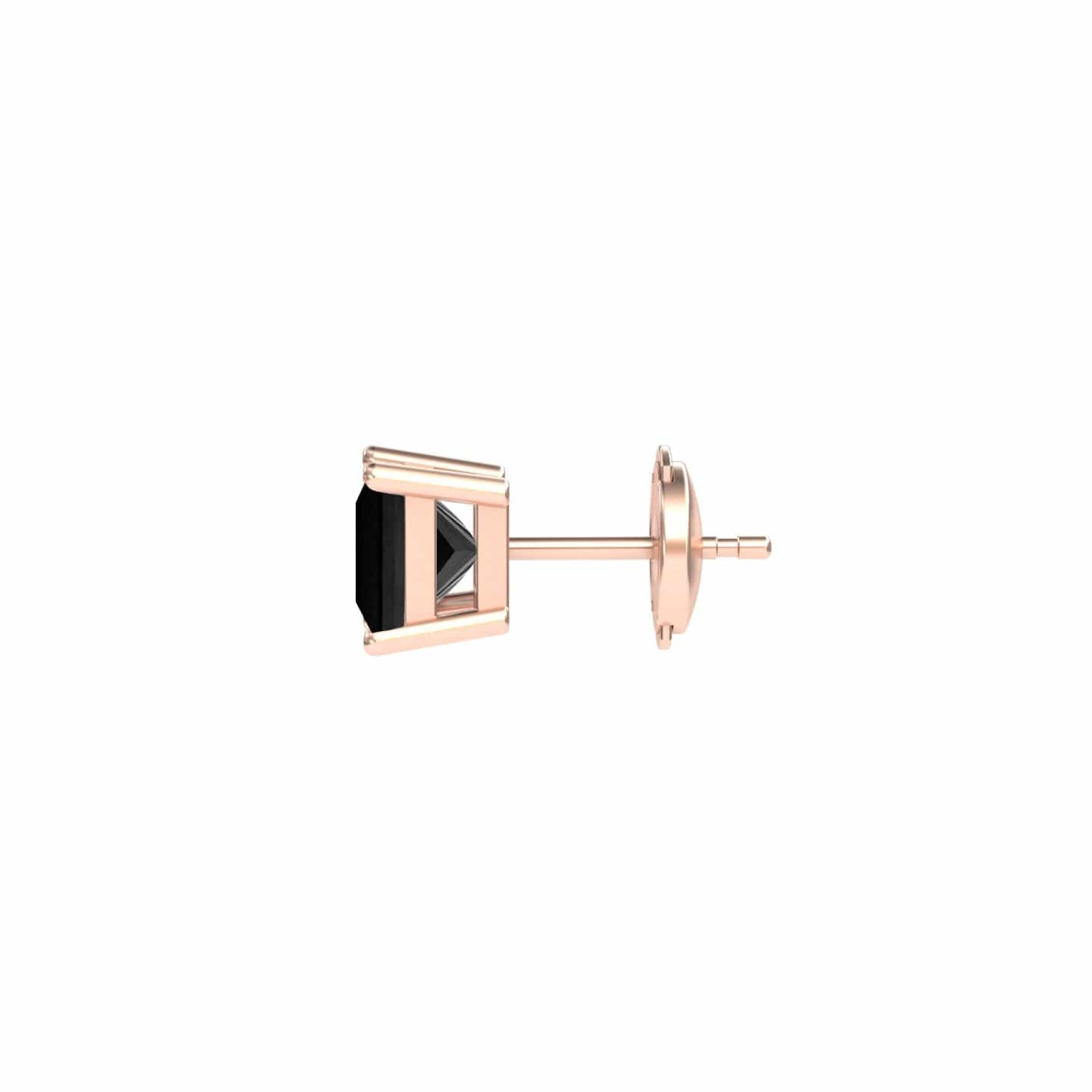 Black Diamond Single Stud Earrings - 4 Prong - Carina