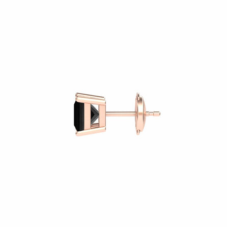 Black Diamond Single Stud Earrings - 4 Prong - Carina