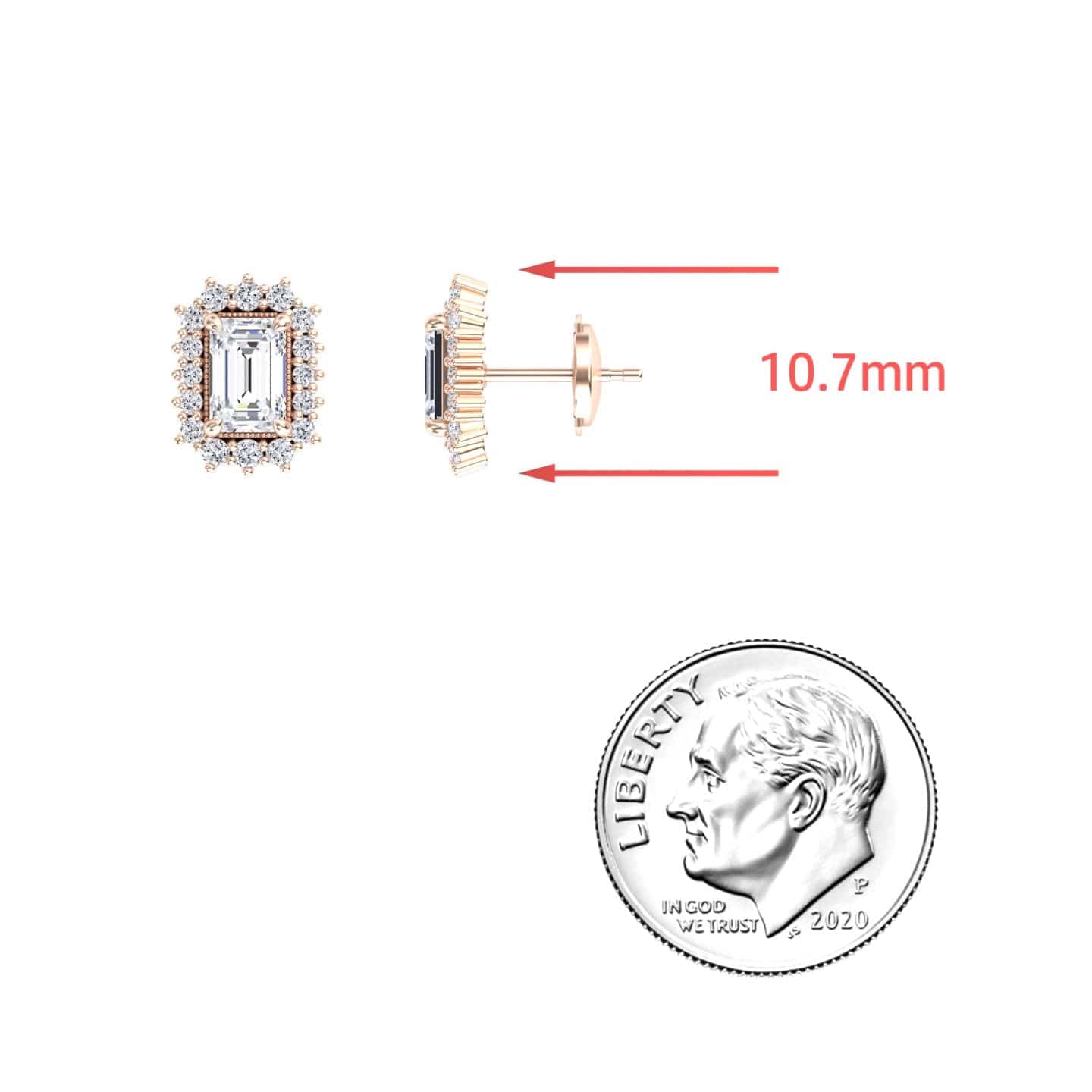 White Diamond Halo Stud Earrings - Signe