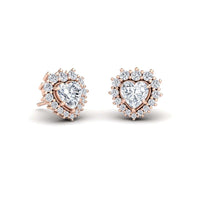 White Diamond  Halo Stud Earrings - Aisling