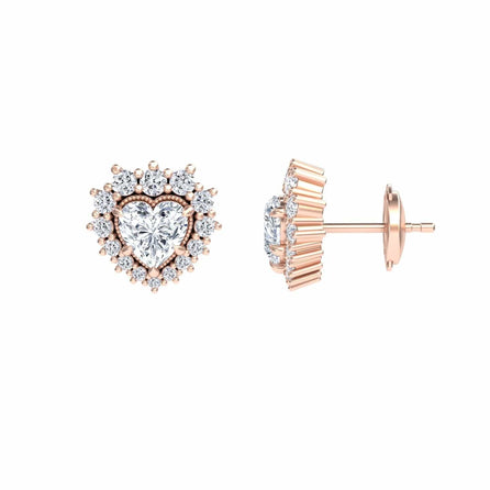 White Diamond  Halo Stud Earrings - Aisling