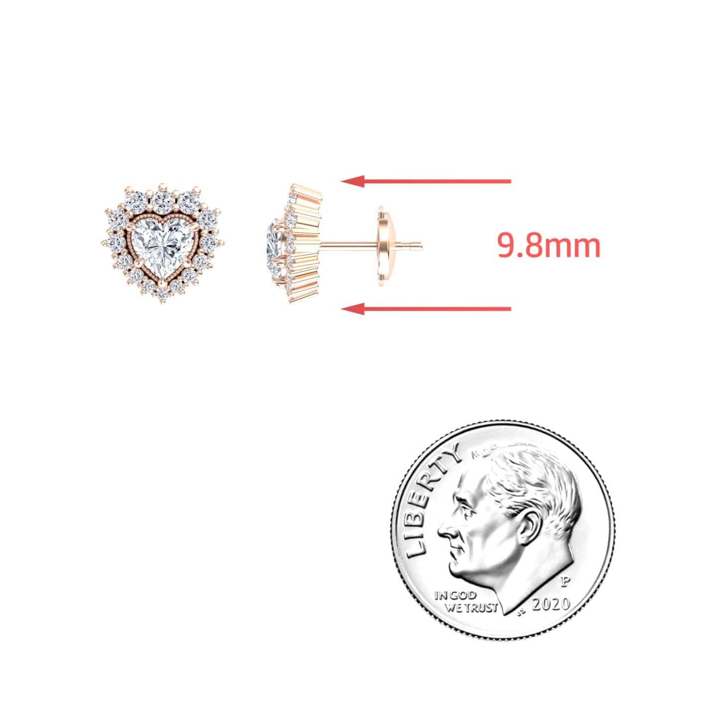 White Diamond  Halo Stud Earrings - Aisling