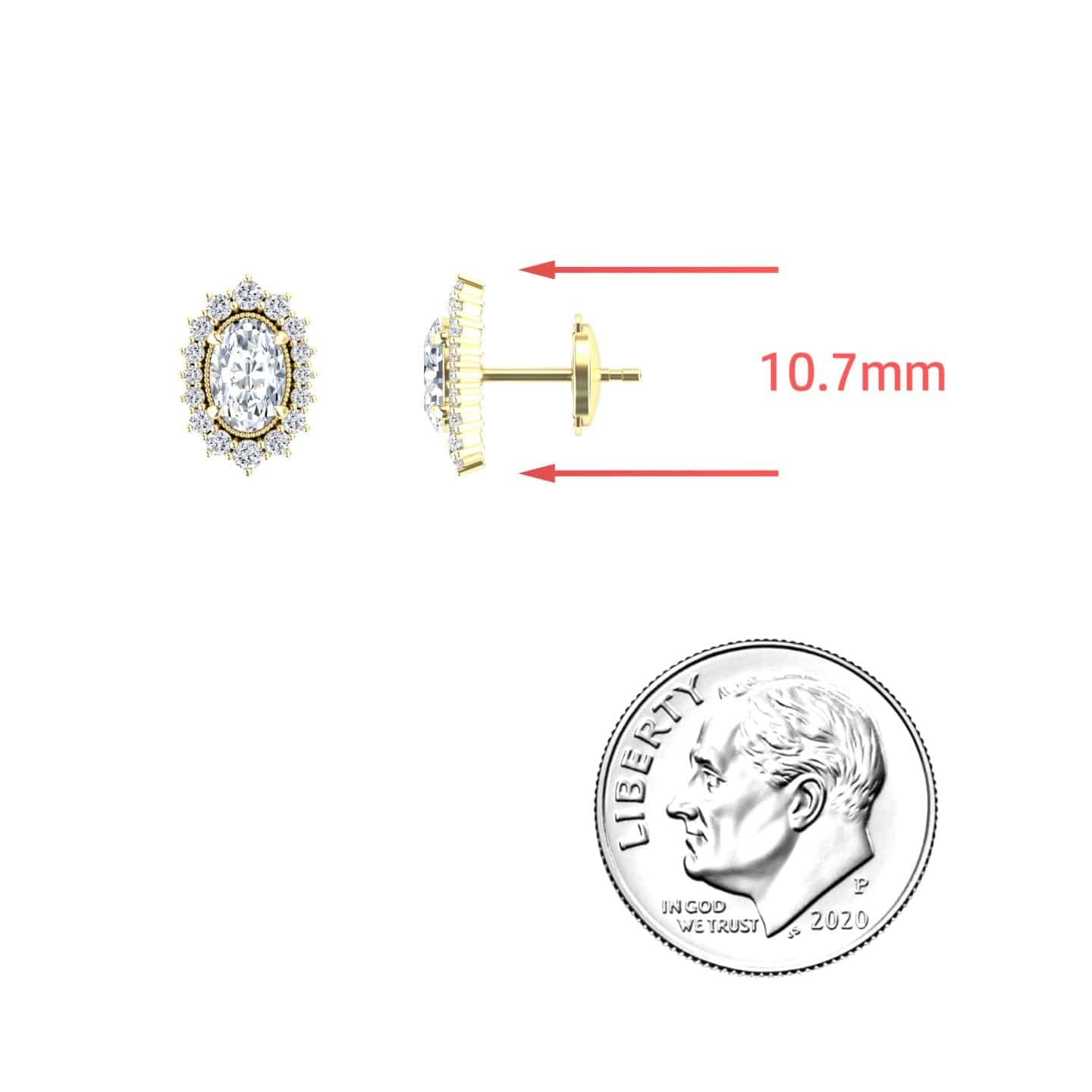 White Diamond  Halo Stud Earrings - Lowri