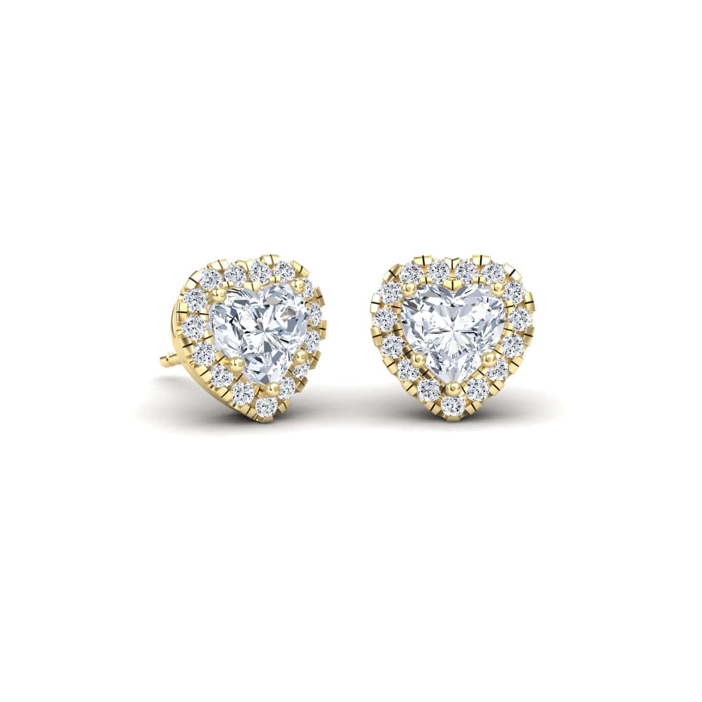 White Diamond 6.5mm Halo Stud Earrings - Maritza