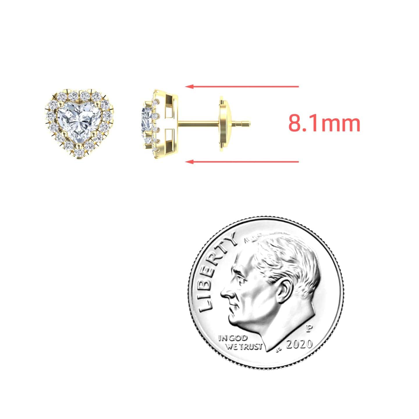 White Diamond 6.5mm Halo Stud Earrings - Maritza