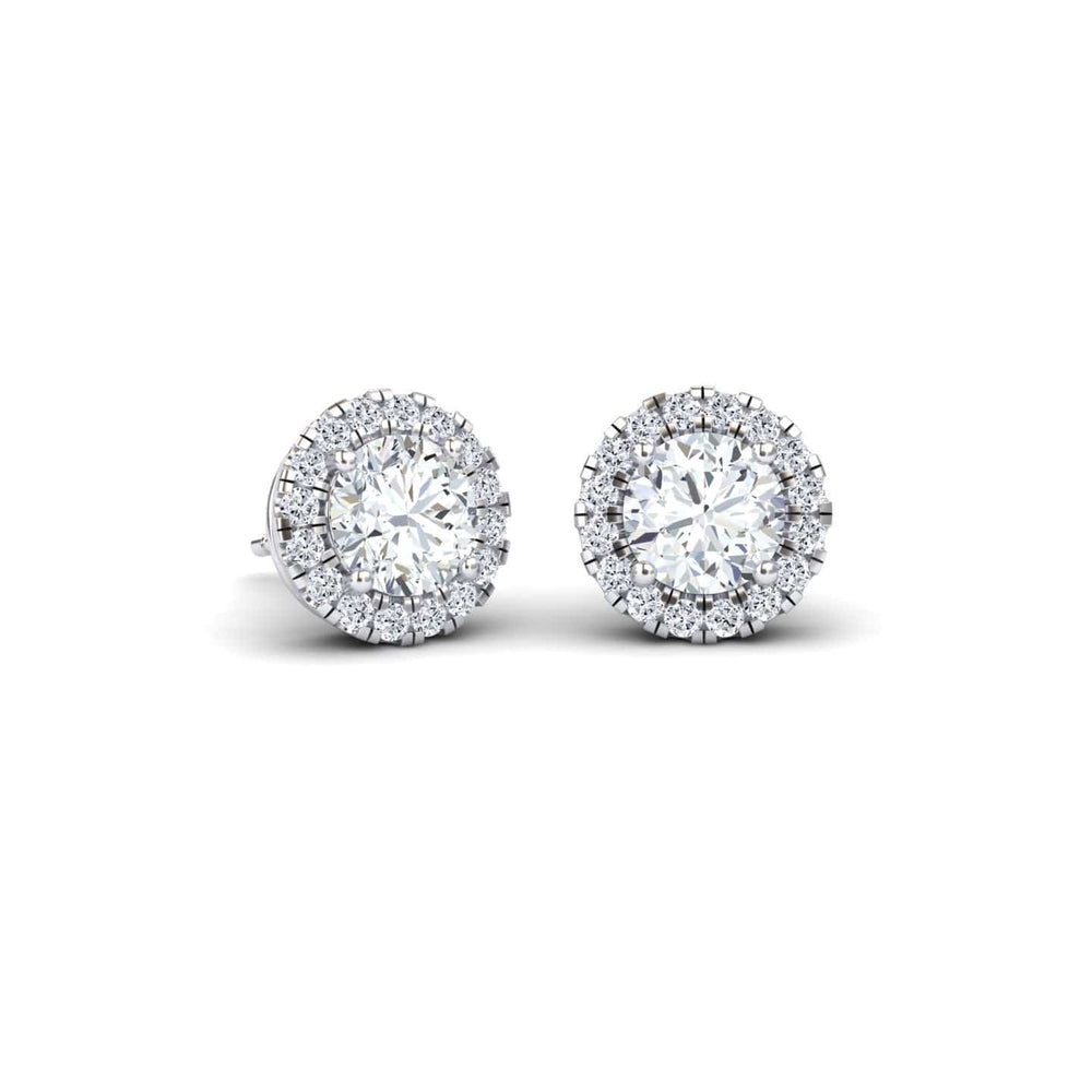 Halo Round Diamond Earrings
