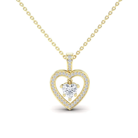 White Diamond Floating Circle Halo Necklace - Sabrina