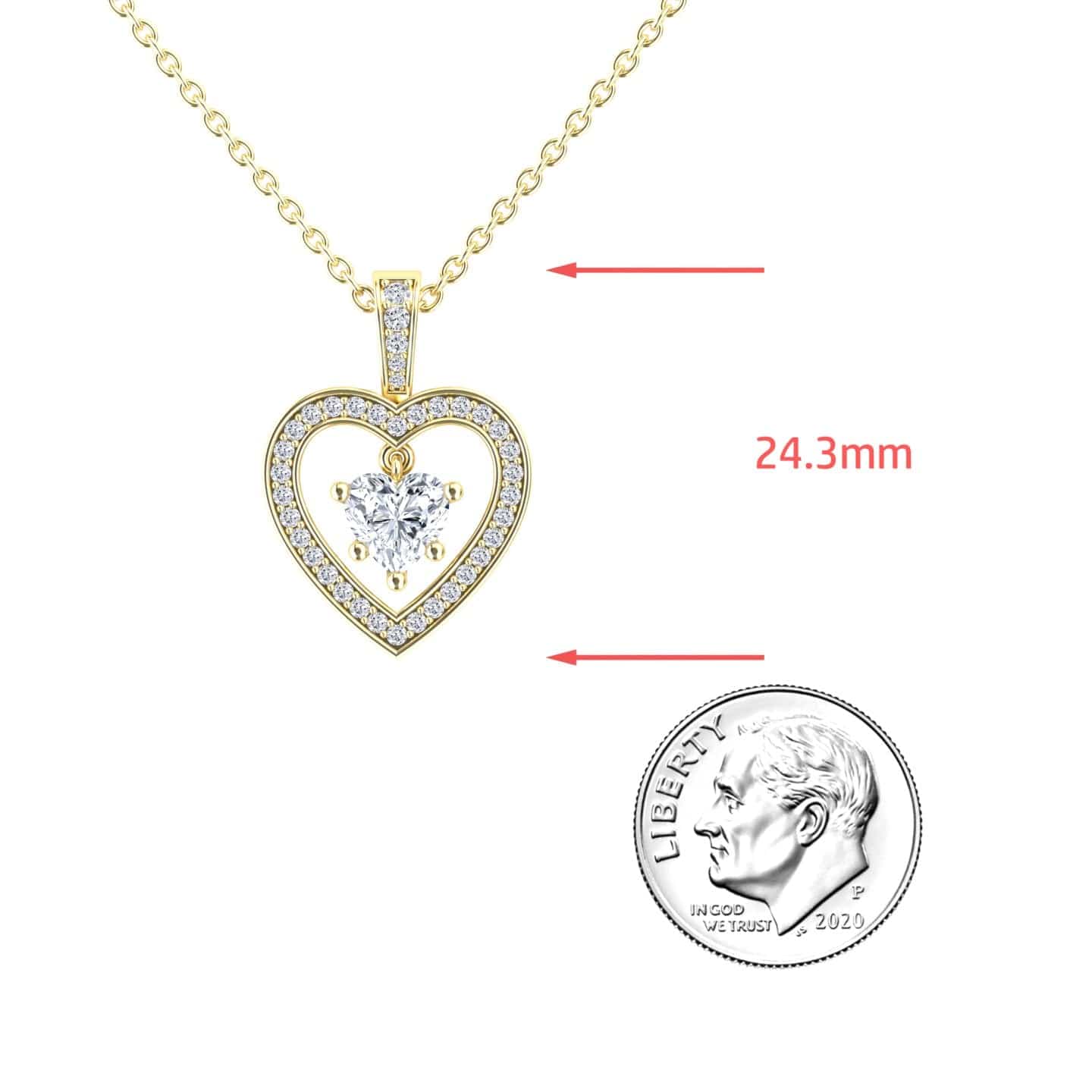 White Diamond Floating Circle Halo Necklace - Sabrina