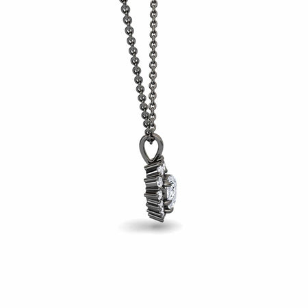 White Diamond Halo Necklace - Yunhe